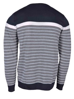 Suéter Masculino Adulto Detalhe Listras ST-07 Cold Land Marinho e Cinza