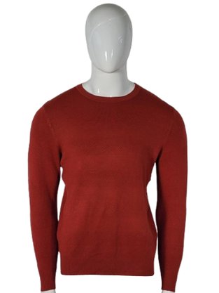 Suéter Masculino Gola Redonda Modal Trabalhado S03225 Dunialin Telha