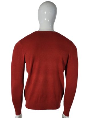 Suéter Masculino Gola Redonda Modal Trabalhado S03225 Dunialin Telha