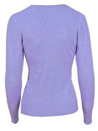 Suéter Tricô Feminino Detalhe Punho Com Botões 2453 Dunialin Lilás