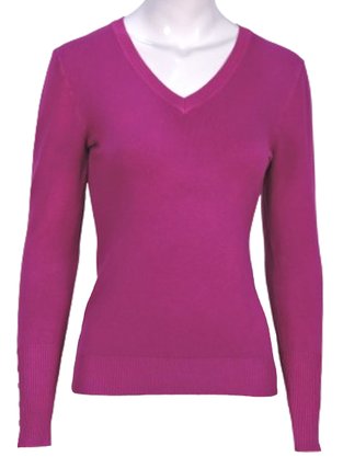 Sueter Tricô Feminino Adulto Detalhe Punho Com Botões 2453 Dunialin Orquidea