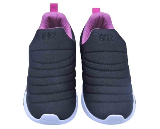 Tênis Calce Fácil Feminino Juvenil G-274 Gibizinho Preto E Pink