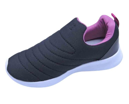 Tênis Calce Fácil Feminino Juvenil G-274 Gibizinho Preto E Pink