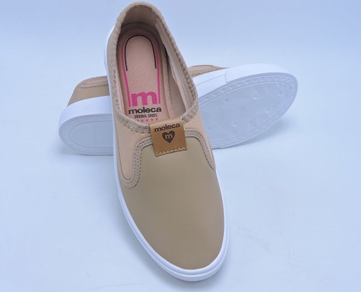 Tênis Casual Slip On Feminino Adulto Neo Lycra 5296.273 Moleca Bege