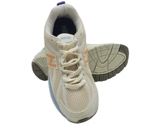 Tênis Casual  Feminino  C5813 Nesk Bege e Off White