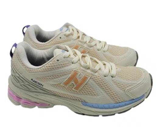 Tênis Casual  Feminino  C5813 Nesk Bege e Off White
