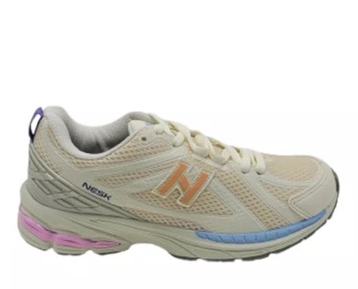Tênis Casual  Feminino  C5813 Nesk Bege e Off White
