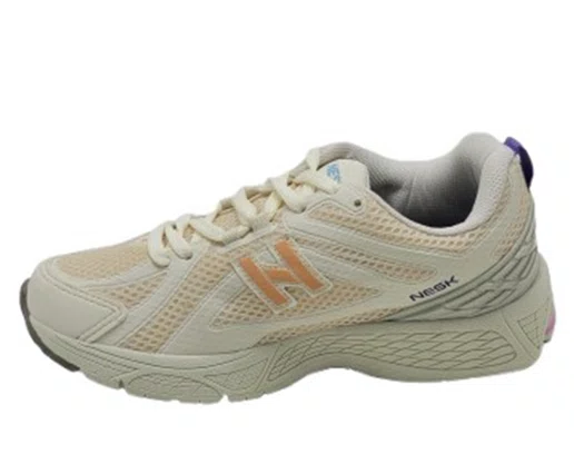 Tênis Casual  Feminino  C5813 Nesk Bege e Off White