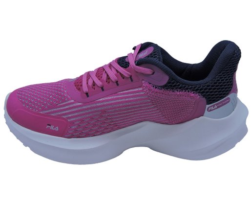 Tênis Feminino Adulto Action F02R049 Fila Rosa , Marinho e Prata