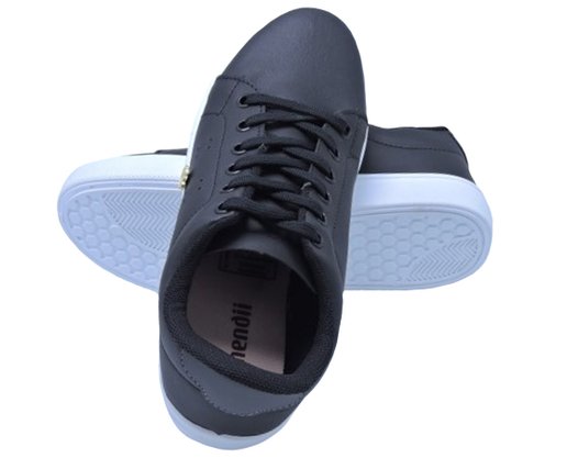 Tênis Feminino Adulto Casual MD52 Mendii Preto e Branco