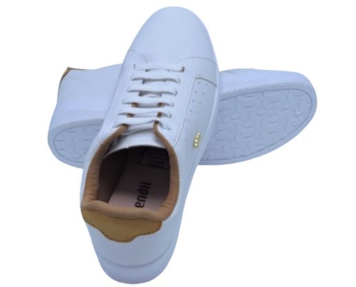 Tênis Feminino Adulto em Napa MDI71 Mendii Branco e Camel