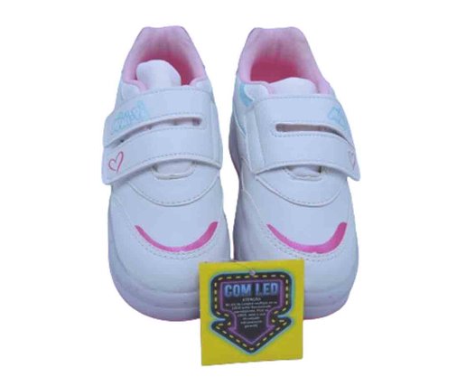 Tênis Feminino Infantil Com Led MP2405 Mini-Pé Branco