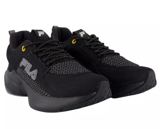 Tênis Masculino Adulto Master F01TR00040 Fila Preto/Cinza e Amarelo