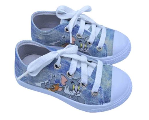 Tênis Masculino Bebê Lona Tom e Jerry 20BB Orto Bessa Jeans