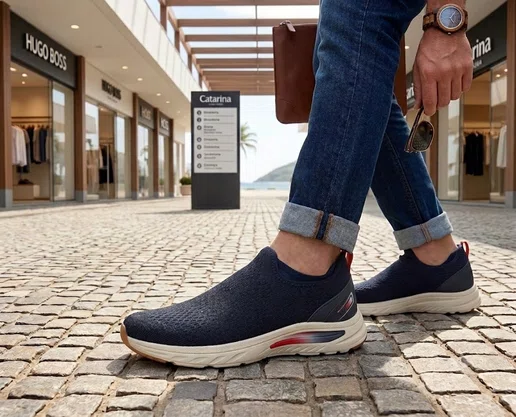 Tênis Masculino Calce Fácil 103RX-A Zeuz Off, Preto e Vermelho