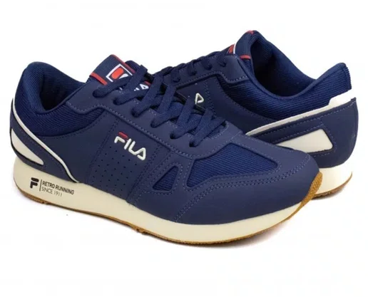 Tênis Masculino Fila Classic Runner SL F01L039 Marinho e Bege