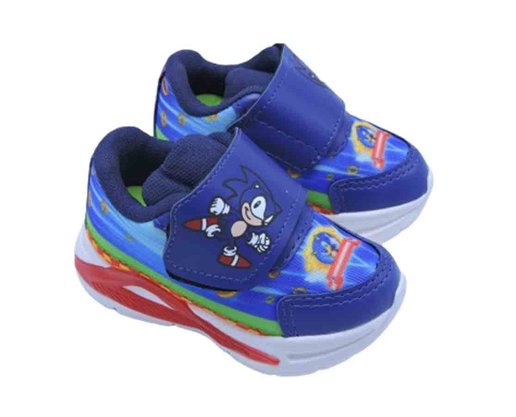 Tênis Masculino Infantil Com Led Estampa Sonic MP2410 Mini-Pé Royal