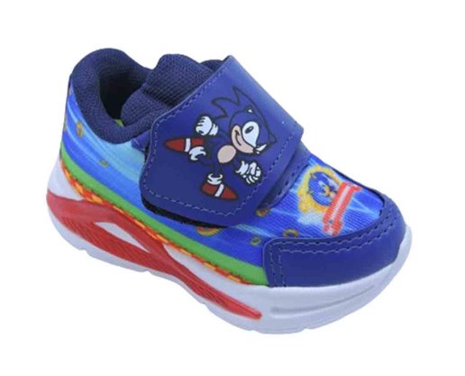 Tênis Masculino Infantil Com Led Estampa Sonic MP2410 Mini-Pé Royal