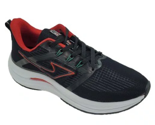 Tênis Unissex Adulto em Nylon Sintético 130BF90 Vorax Preto e Vermelho