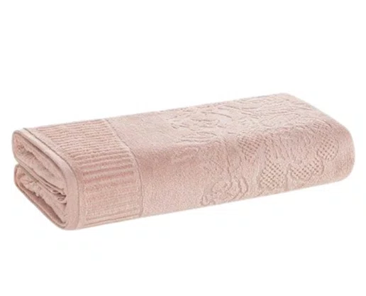 Toalha De Rosto Fio Penteado 100% Algodão 48x70 Grace Karsten Rosa Suave