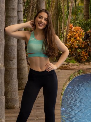 Top Feminino Adulto Sport Snake Print Double 71821 Lupo Verde
