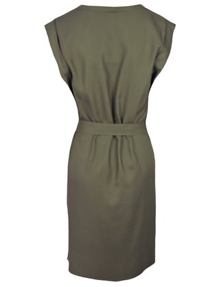 Vestido Básico Curto Com Cinto Feminino Adulto HA94 Hering Verde