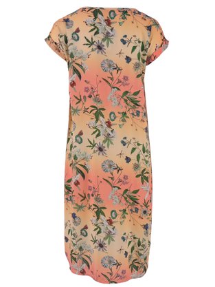 Vestido Midi Feminino Adulto Estampado V488T Vila Flor Laranja E Salmão