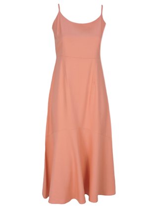 Vestido Midi Feminino Com Alças Regulaveis Haff Hering Salmão