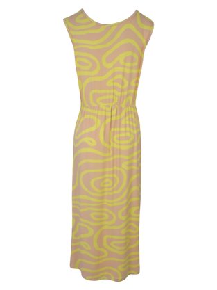 Vestido Midi Regata Plus Size V590M Vila Flor Areia e Verde