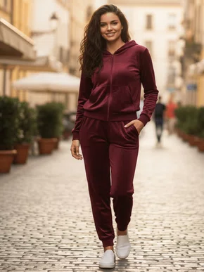 Agasalho de Plush Feminino Adulto CPF-600A Blue Bay Bordô