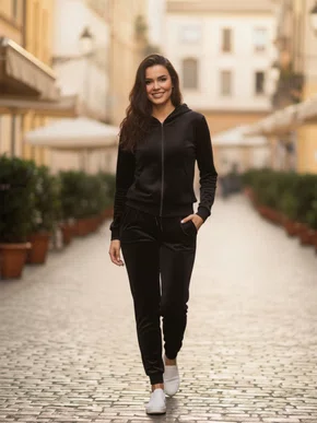 Agasalho de Plush Feminino Adulto CPF-600A Blue Bay Preto