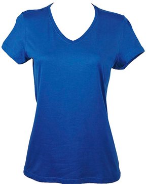 Baby Look Feminina Adulto Manga Curta Decote V 1000047373 Malwee Azul