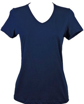 Baby Look Feminina Adulto Manga Curta Decote V Lisa 1000047373 Malwee Marinho