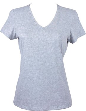 Baby Look Feminina Adulto Manga Curta Decote V Lisa 1000047373 Malwee Mescla