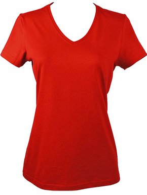 Baby Look Feminina Adulto Manga Curta Decote V Lisa 1000047373 Malwee Vermelho