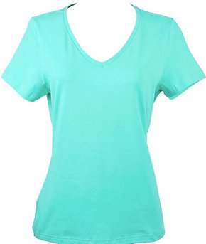 Baby Look Feminino Adulto Manga Curta  Lisa com Lycra 1000004502 Malwee Verde Água