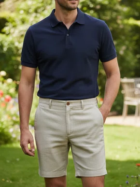 Bermuda Alfaiataria De Linho Masculino Adulto BLM-204 Code Blue Cru