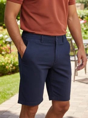 Bermuda Alfaiataria De Linho Masculino Adulto BLM-205 Code Blue Marinho