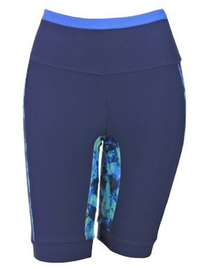 Bermuda Ciclista Feminina UV50+ Em Poliamida 1000109775 Enfim Marinho E Azul