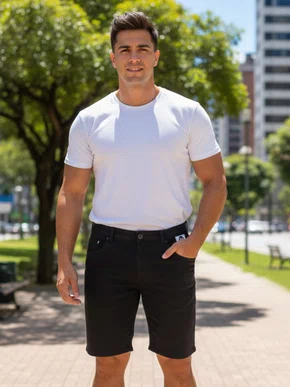 Bermuda De Sarja Slim Masculina 56023 Mormaii Preto