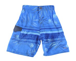 Bermuda De Tactel Masculina Infantil Estampada 95.23.0087 Gangster Azul Céu