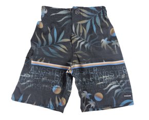 Bermuda  De Tactel Masculina Infantil Estampada 95.23.0087 Gangster Preto