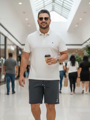 Bermuda Helanca Colegial Dry  Masculina 66332 Mormaii Chumbo