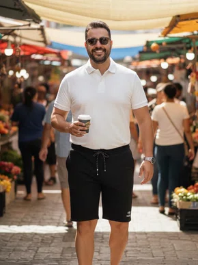 Bermuda Helanca Colegial Dry  Masculina 66332 Mormaii Preto