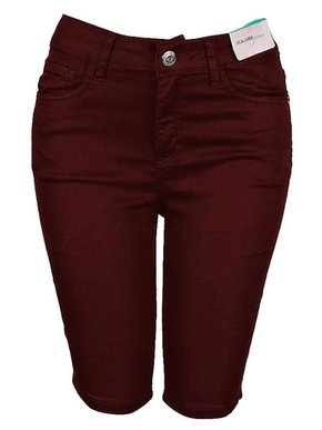 Bermuda Jeans Feminina Adulto Ciclista 1000072833 Malwee Bordo