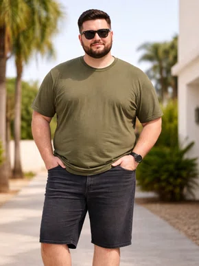 Bermuda Jeans Masculina Adulto Plus Size Lookster Preto