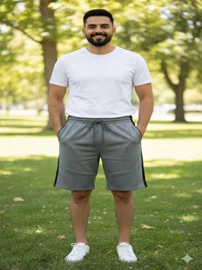 Bermuda Masculina 100% Poliéster Tamanho Especial  BELM-601 Blue Tech Mescla