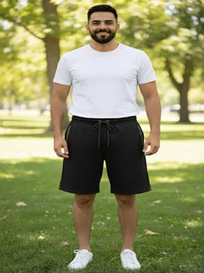 Bermuda Masculina Adulto 100% Poliéster BELM-605 Blue Tech Preto