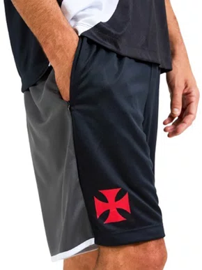 Bermuda Masculina Adulto do Vasco Teia 200733602 Braziline Preto e