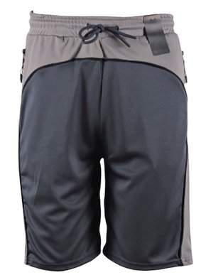 Bermuda Masculina Adulto Dry Detalhe Recorte BDMZ214 Blue Tech Chumbo, Cinza e Preto